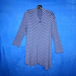 Love U Already Maternity Striped Open Front Cardigan XL
